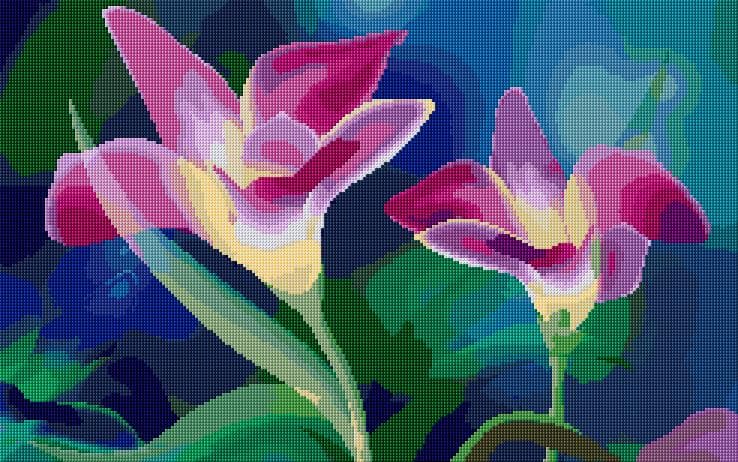 Flowers free cross-stitch pattern
