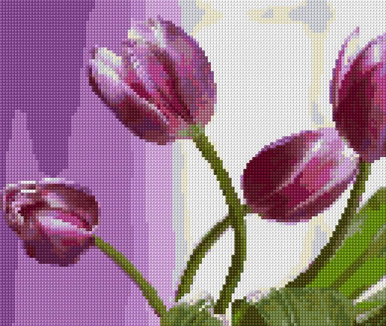 Tulips free cross-stitch pattern