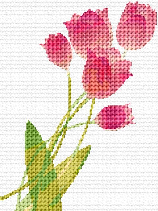 Tulips free cross-stitch pattern