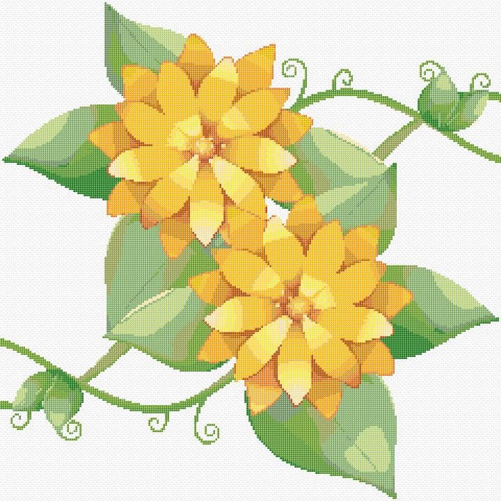 Flowers free cross-stitch pattern
