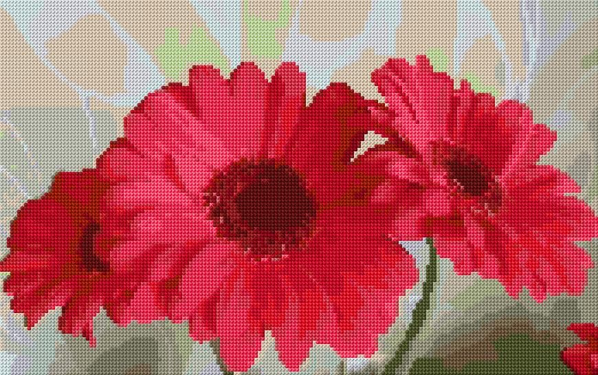 Red Daisy free cross-stitch pattern