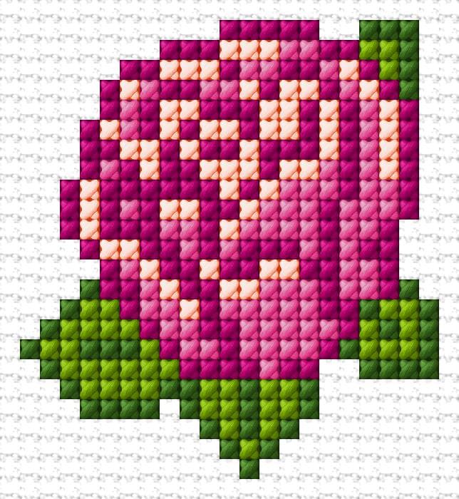 Flower free cross-stitch pattern