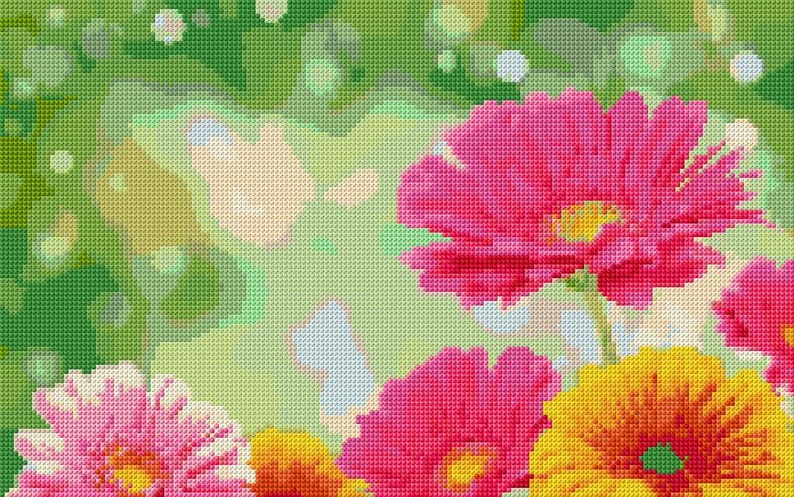 Gerbera free cross-stitch pattern