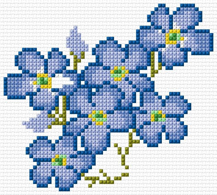 Forget-Me-Not free cross-stitch pattern