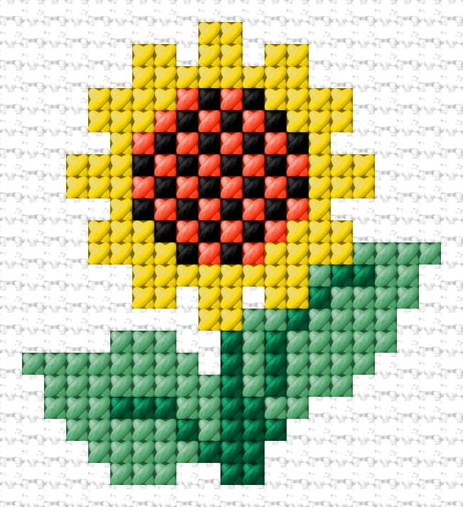 Sunflower free cross-stitch pattern
