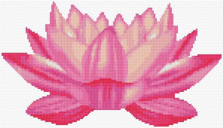 Lotus free cross-stitch pattern