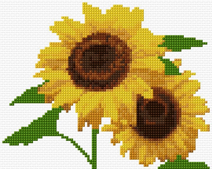 Sunflowers free cross-stitch pattern