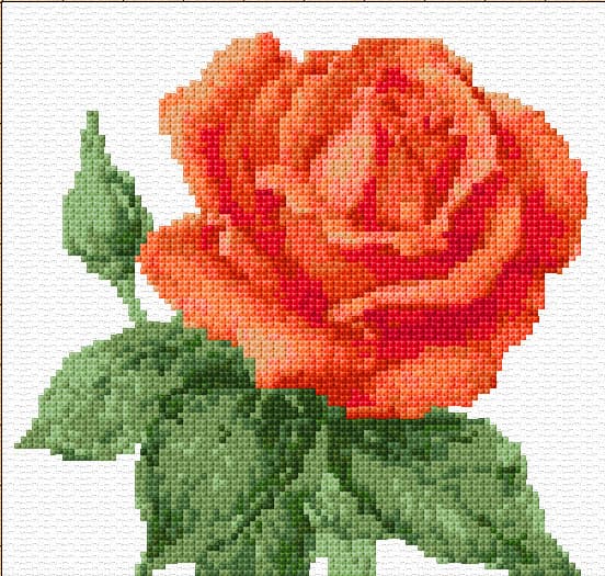 Rose free cross-stitch pattern