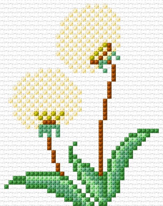 Dandelions free cross-stitch pattern