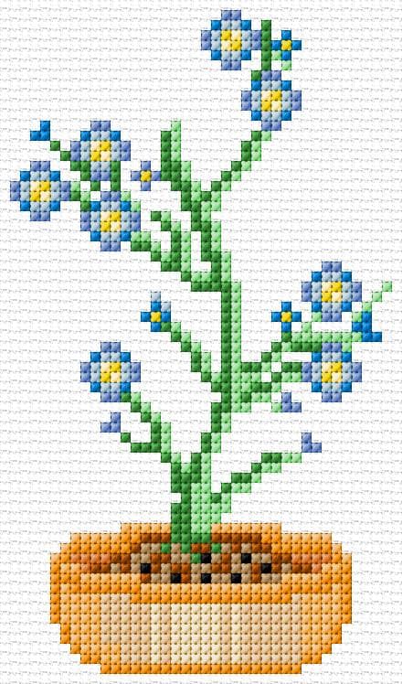 Flower free cross-stitch pattern