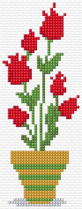 Flowers free cross-stitch pattern
