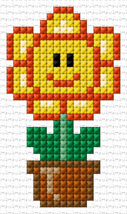 Flower free cross-stitch pattern