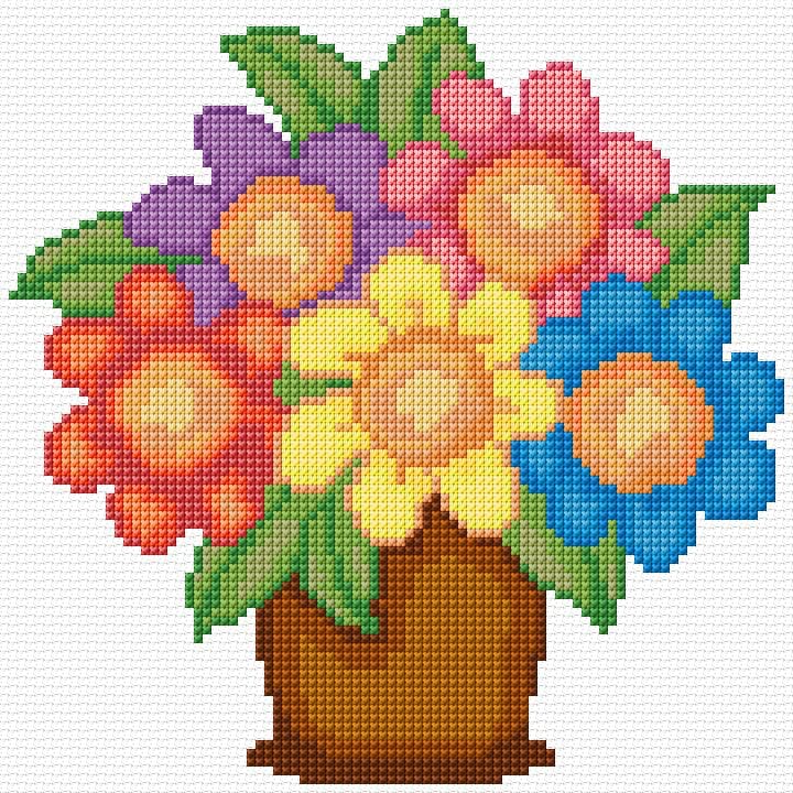 Flowers free cross-stitch pattern