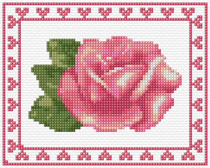 Rose free cross-stitch pattern