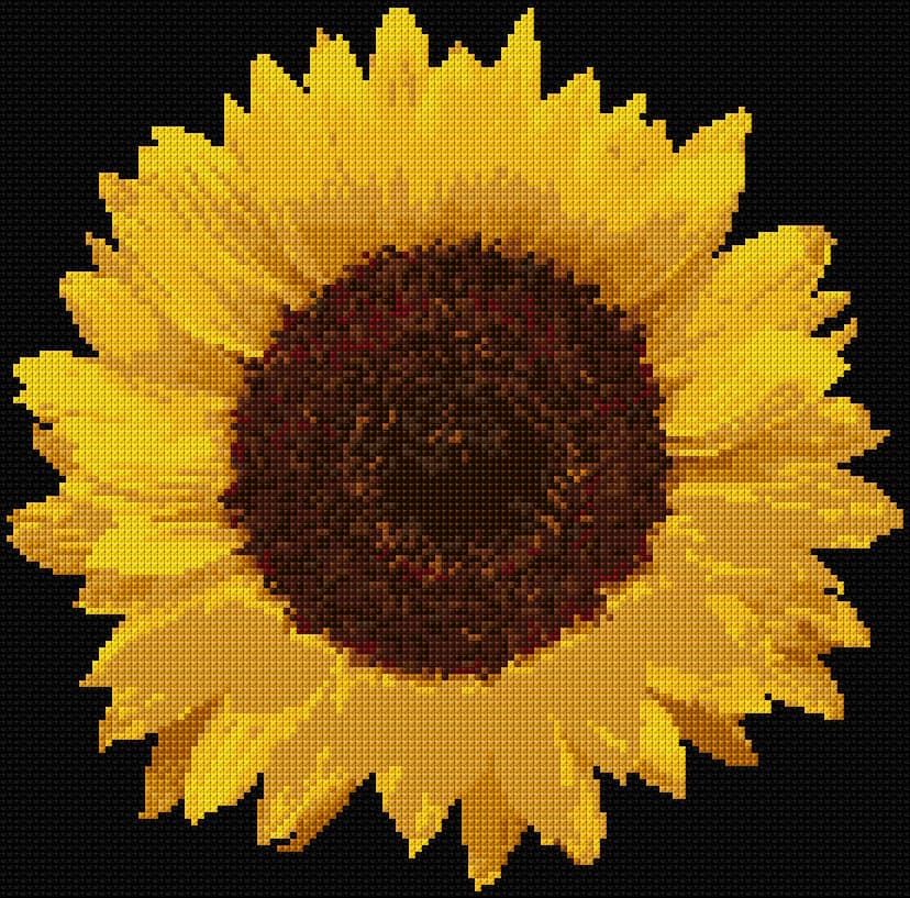 Sunflower free cross-stitch pattern