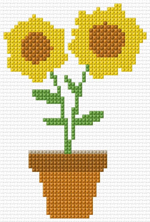 Sunflowers free cross-stitch pattern