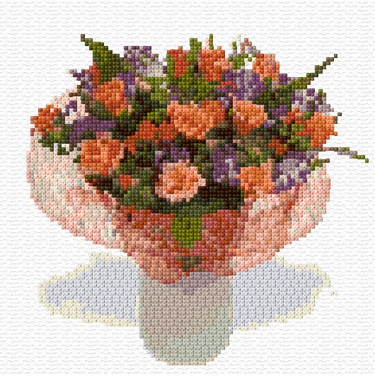 Flower Present free cross-stitch pattern