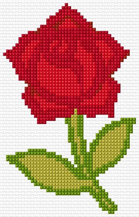 Rose free cross-stitch pattern