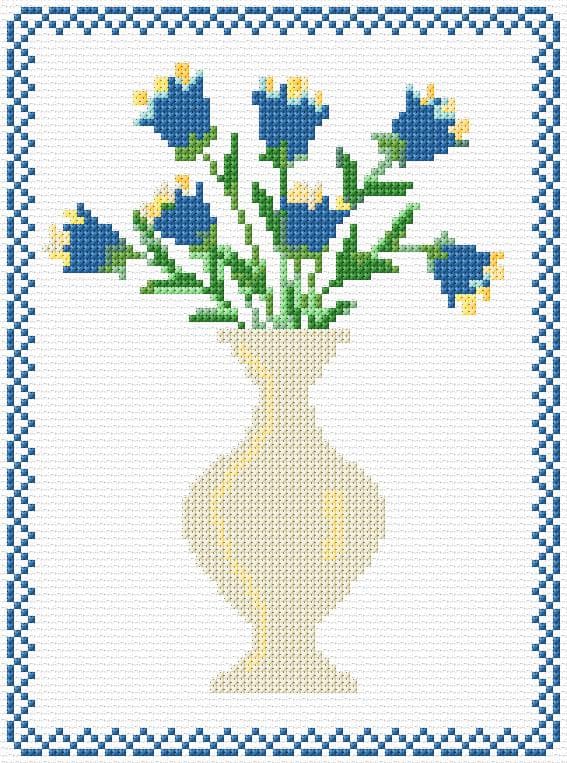 Flowers free cross-stitch pattern