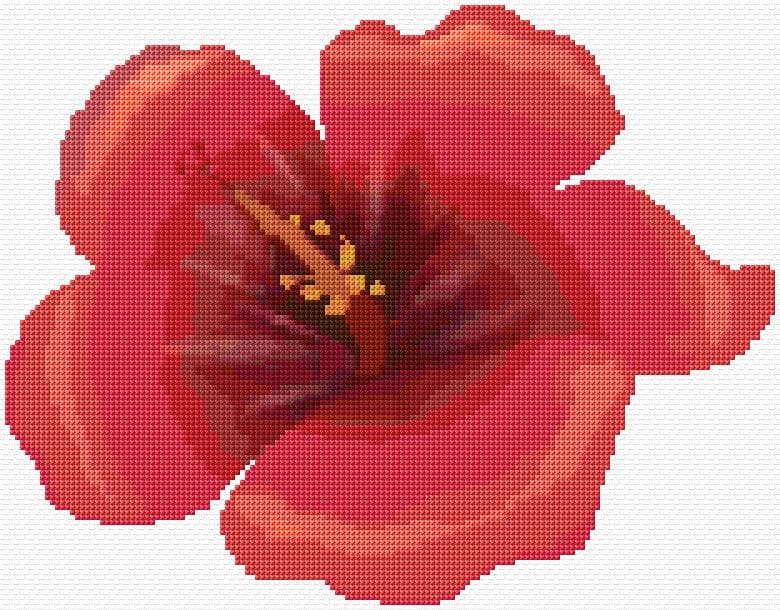 Red Flower free cross-stitch pattern