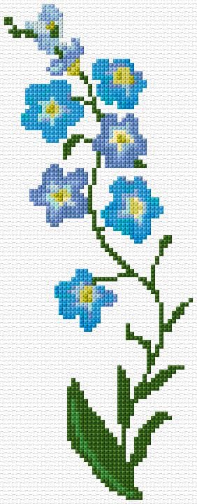 Forget-me-Not Flowers free cross-stitch pattern