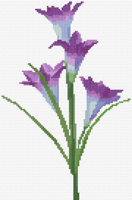 Flowers free cross-stitch pattern