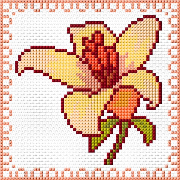 Flower free cross-stitch pattern