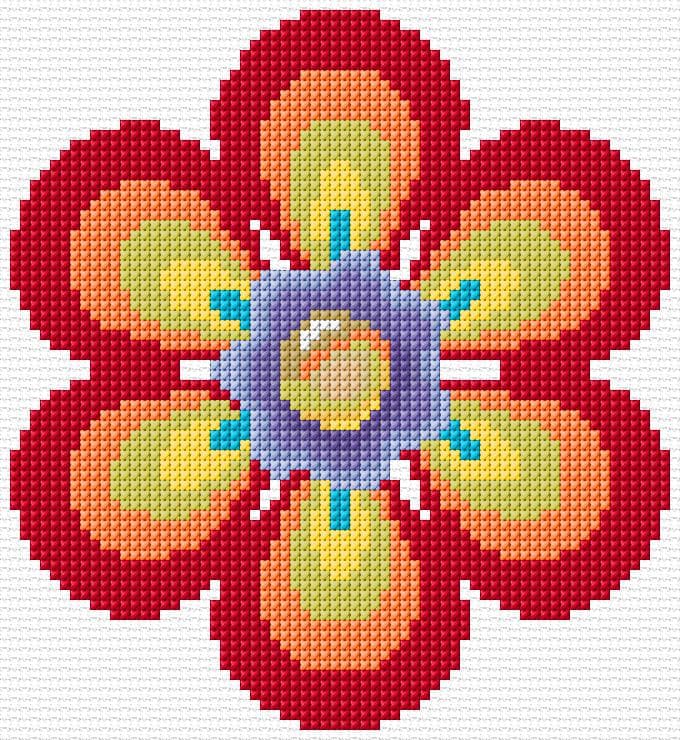 Flower free cross-stitch pattern