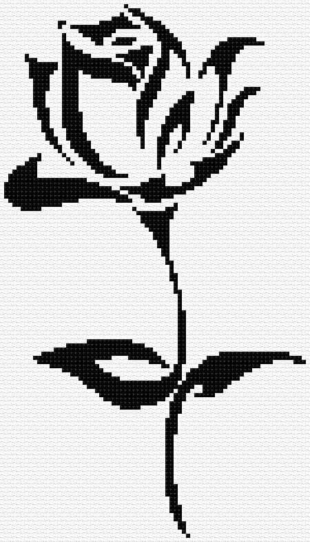 Rose free cross-stitch pattern