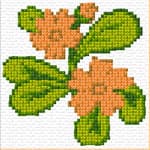 Small Orange Flower free cross-stitch pattern