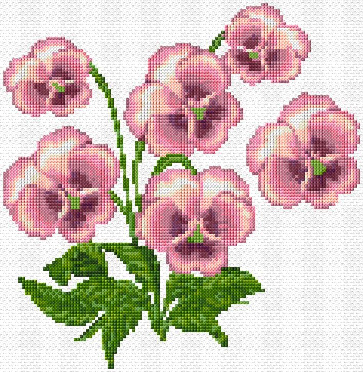 Pensies free cross-stitch pattern