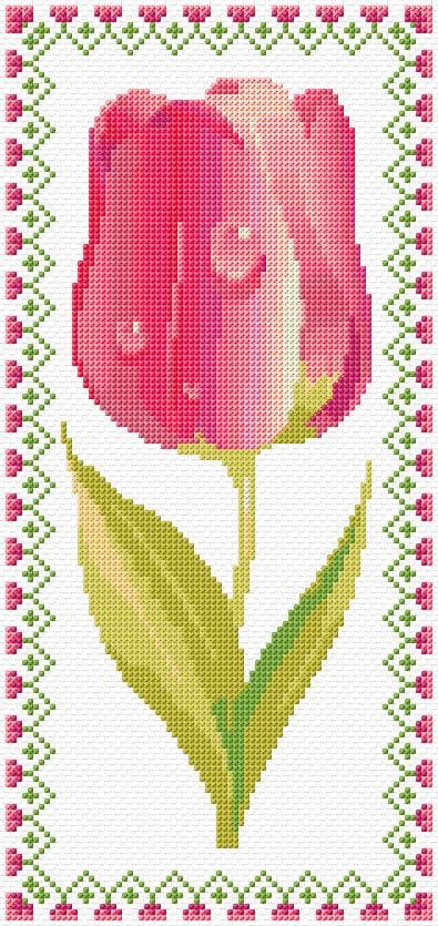 Tulip free cross-stitch pattern
