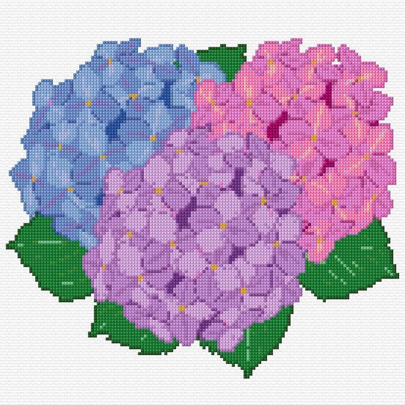 Hydrangea free cross-stitch pattern