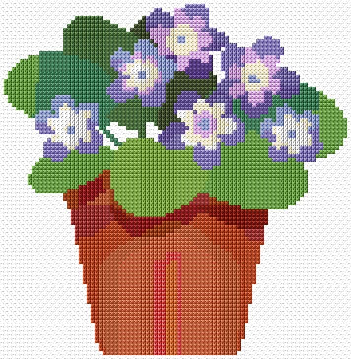 Flower Pot free cross-stitch pattern