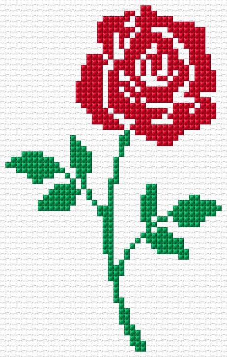 Rose free cross-stitch pattern