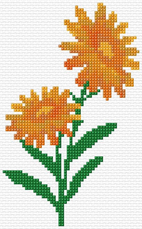 Flower free cross-stitch pattern