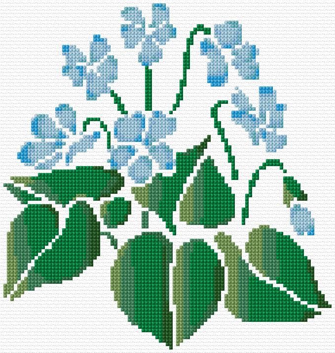 Flowers free cross-stitch pattern