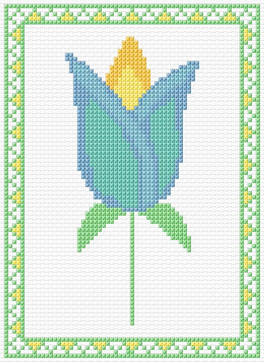 Flower free cross-stitch pattern