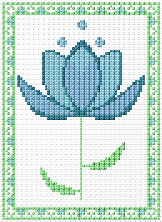 Flower free cross-stitch pattern