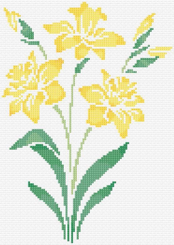 Flowers free cross-stitch pattern