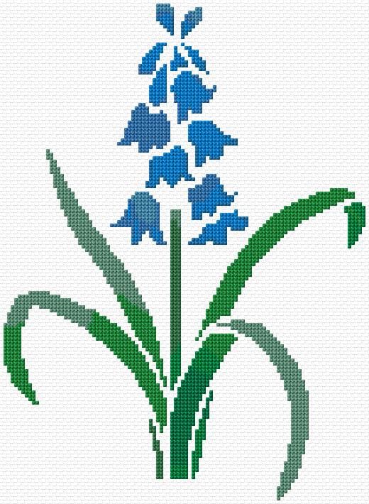 Bluebell free cross-stitch pattern