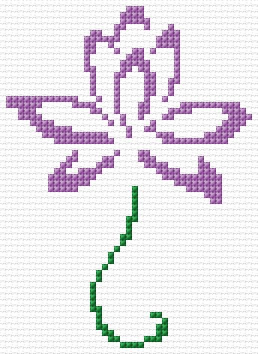 Flower free cross-stitch pattern