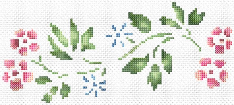 Flowers free cross-stitch pattern