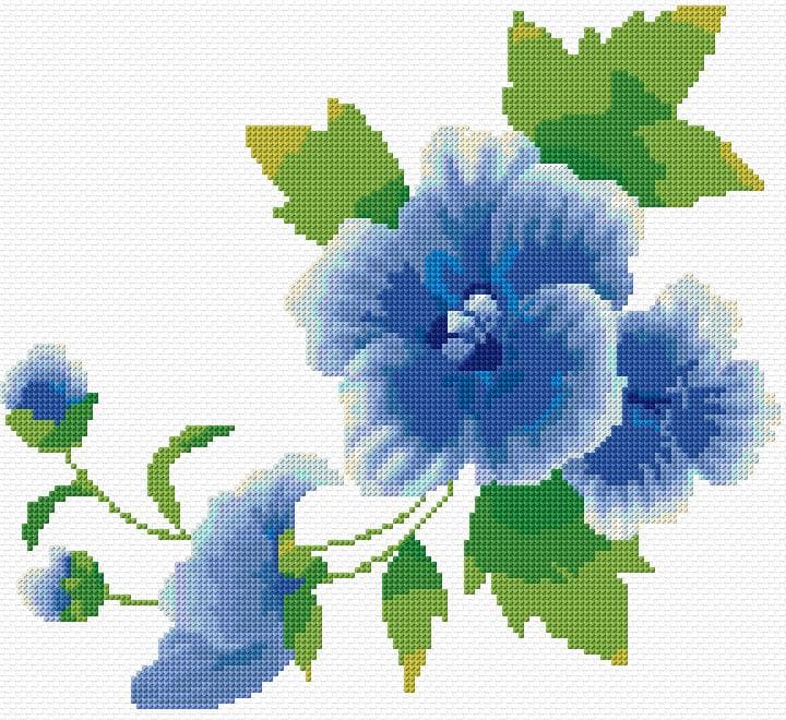 Flowers free cross-stitch pattern