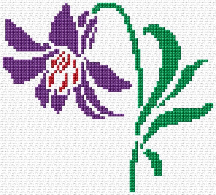 Flower free cross-stitch pattern