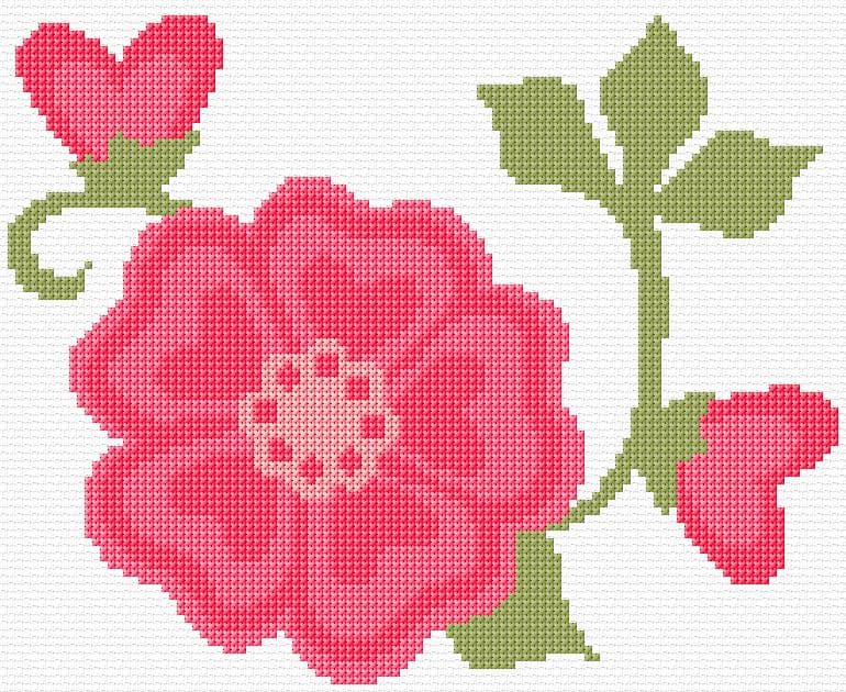 Flower free cross-stitch pattern