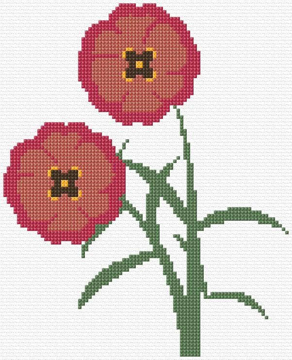 Flowers free cross-stitch pattern
