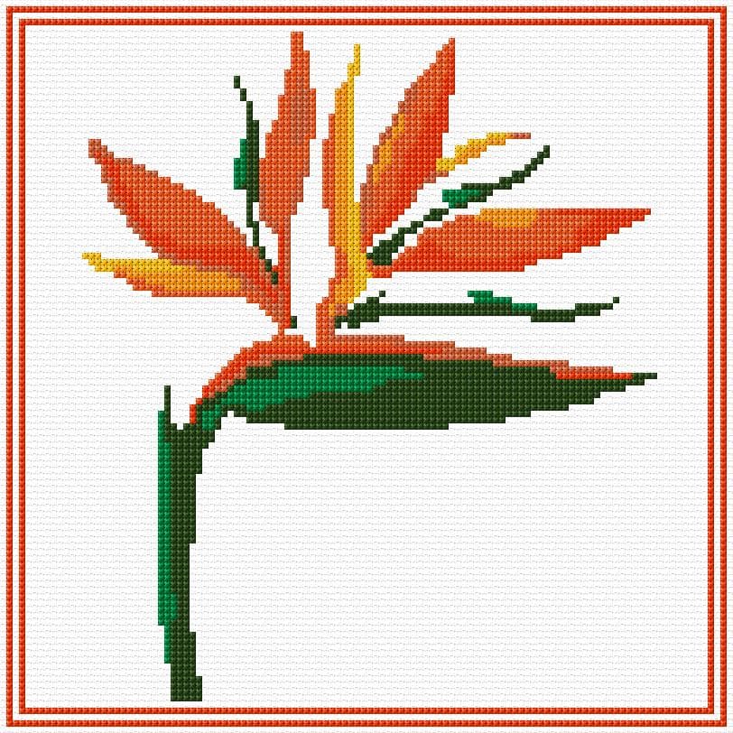 Flower free cross-stitch pattern