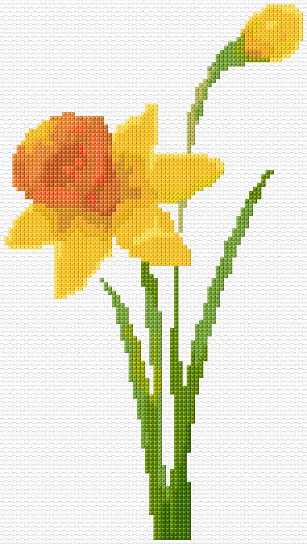 Flower free cross-stitch pattern