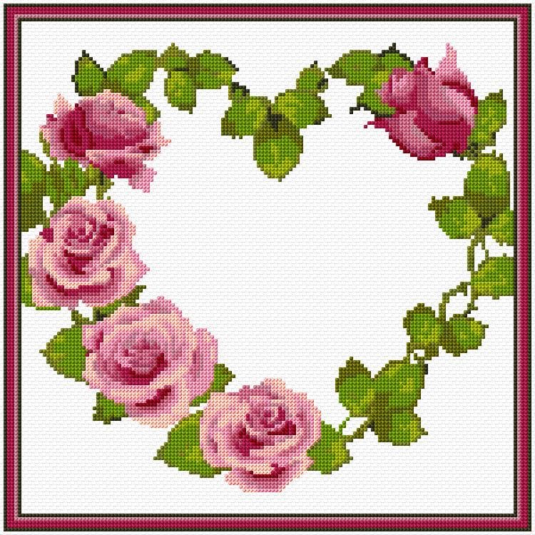 Roses free cross-stitch pattern